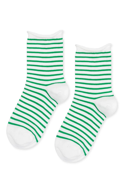 HANSEL FROM BASEL Nautical Stripe Crew in Green