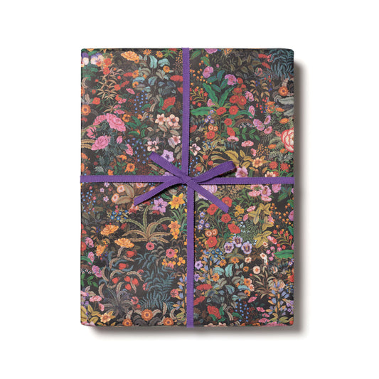 RED CAP CARDS Meadow Black Wrapping Paper 19" x 27"