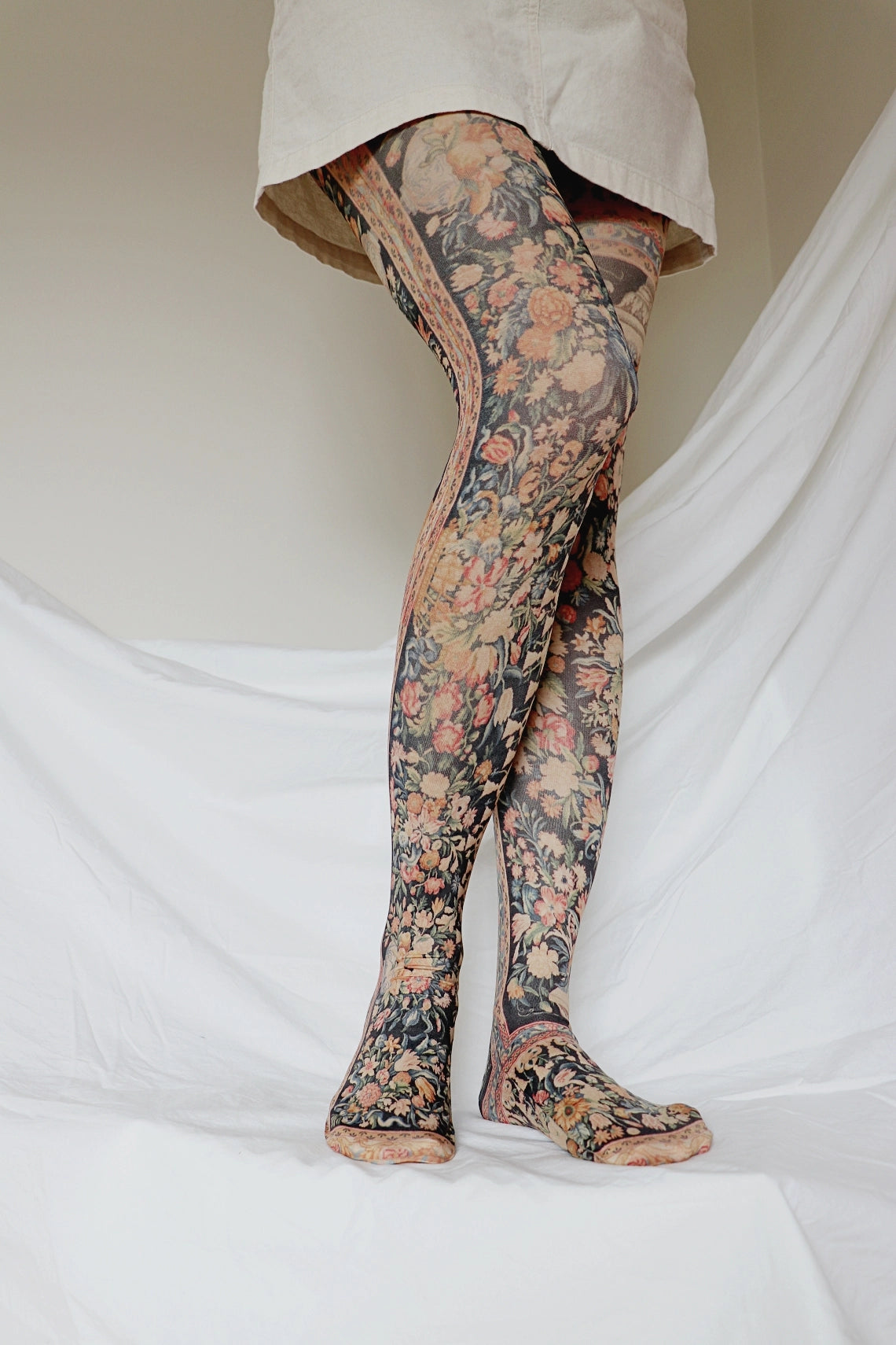 'Savonnerie' Printed Nylon Tights