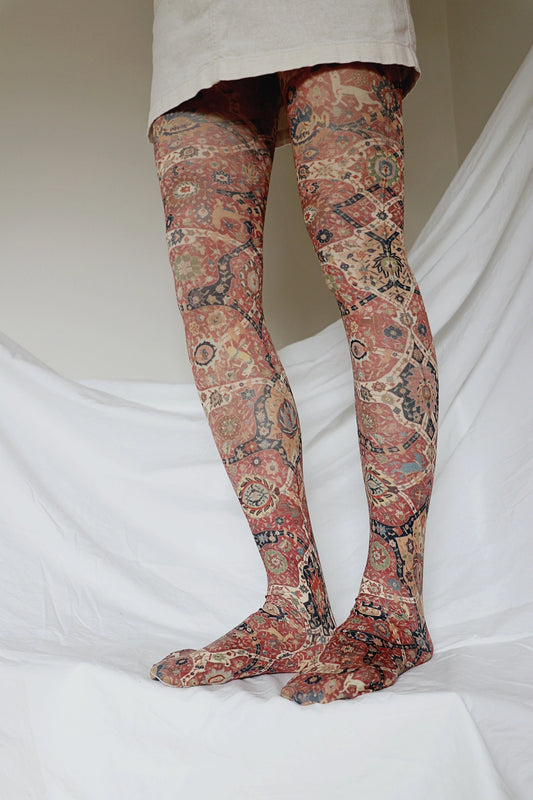 'Ethnic' Printed Nylon Tights
