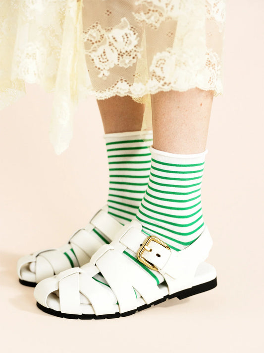 HANSEL FROM BASEL Nautical Stripe Crew in Green