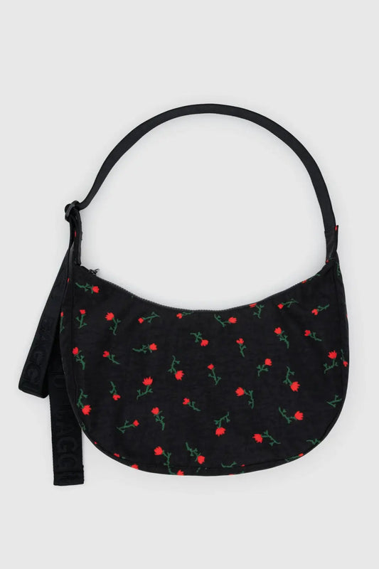 BAGGU Medium Nylon Crescent Bag - Painted Wildflower
