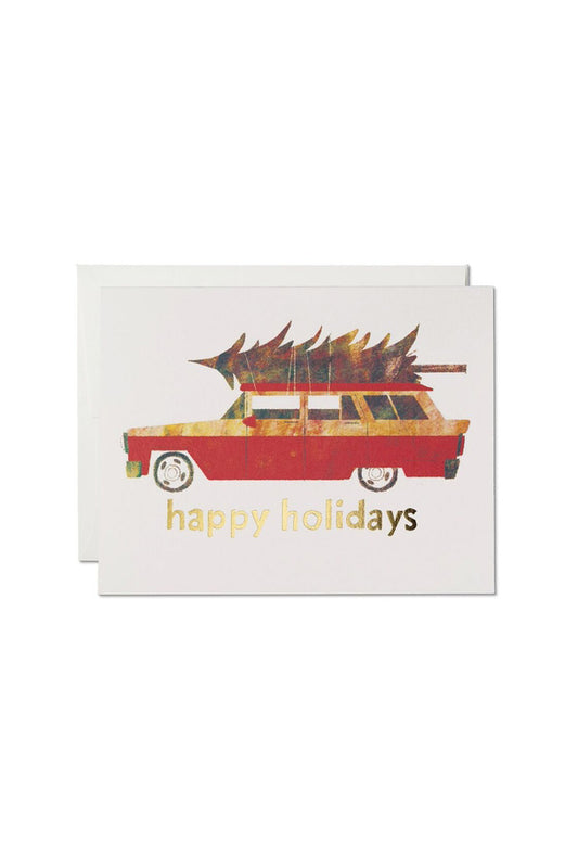 Red Chevy Holiday Greeting Card