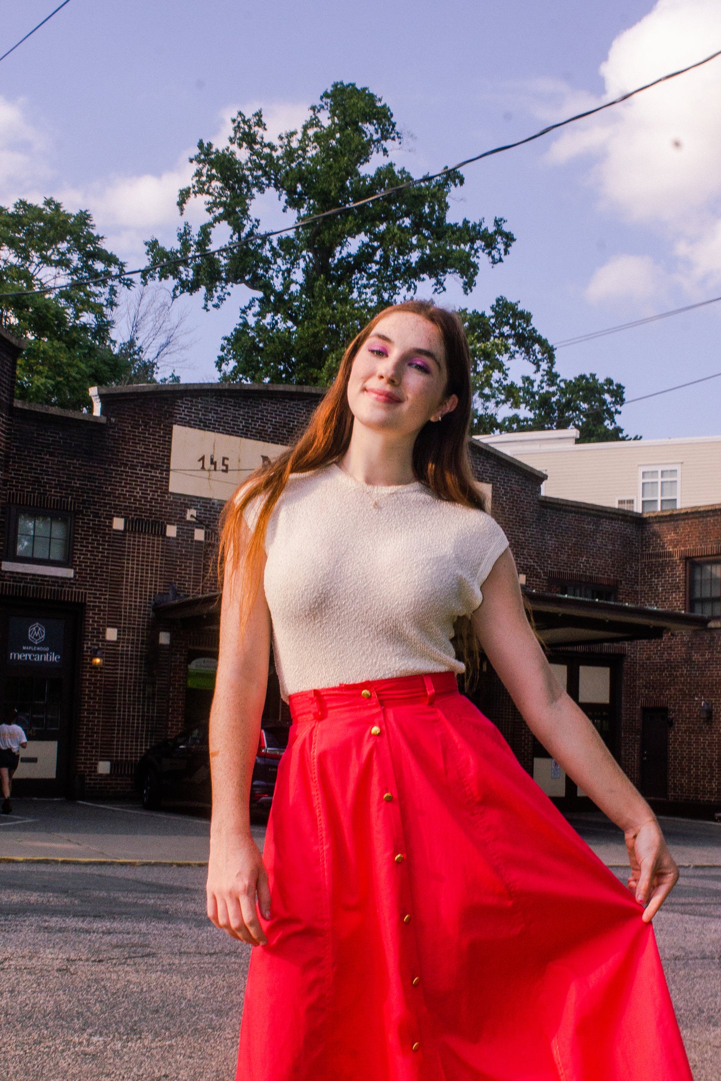 Vintage Brett Harrison Coral 80's Skirt