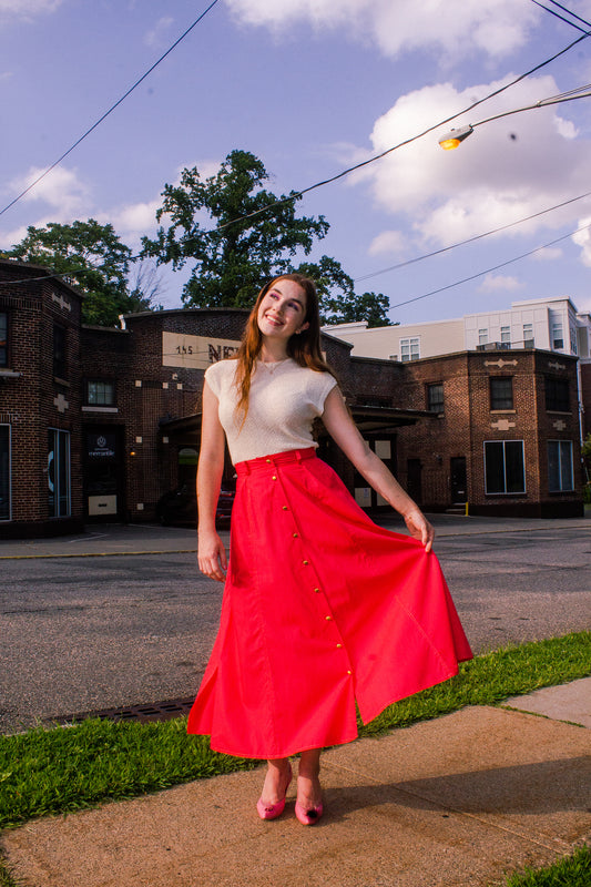Vintage Brett Harrison Coral 80's Skirt