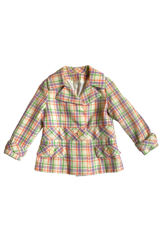 vintage check mini dress and matching jacket