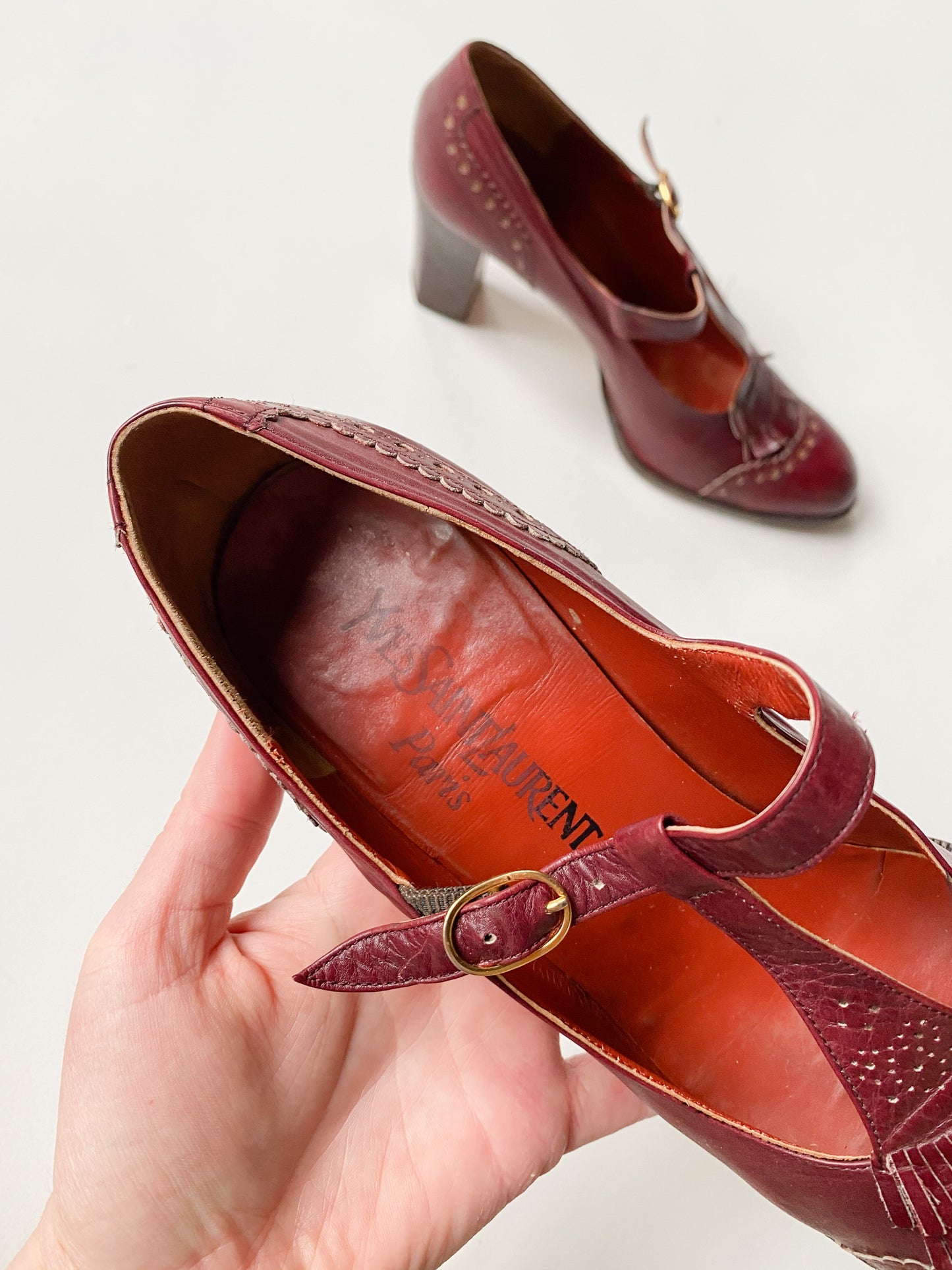 Yves Saint Laurent Burgundy Pumps 38.5 B