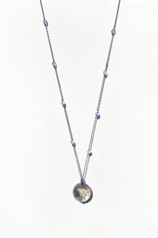 Art Deco Enamel Watch Necklace