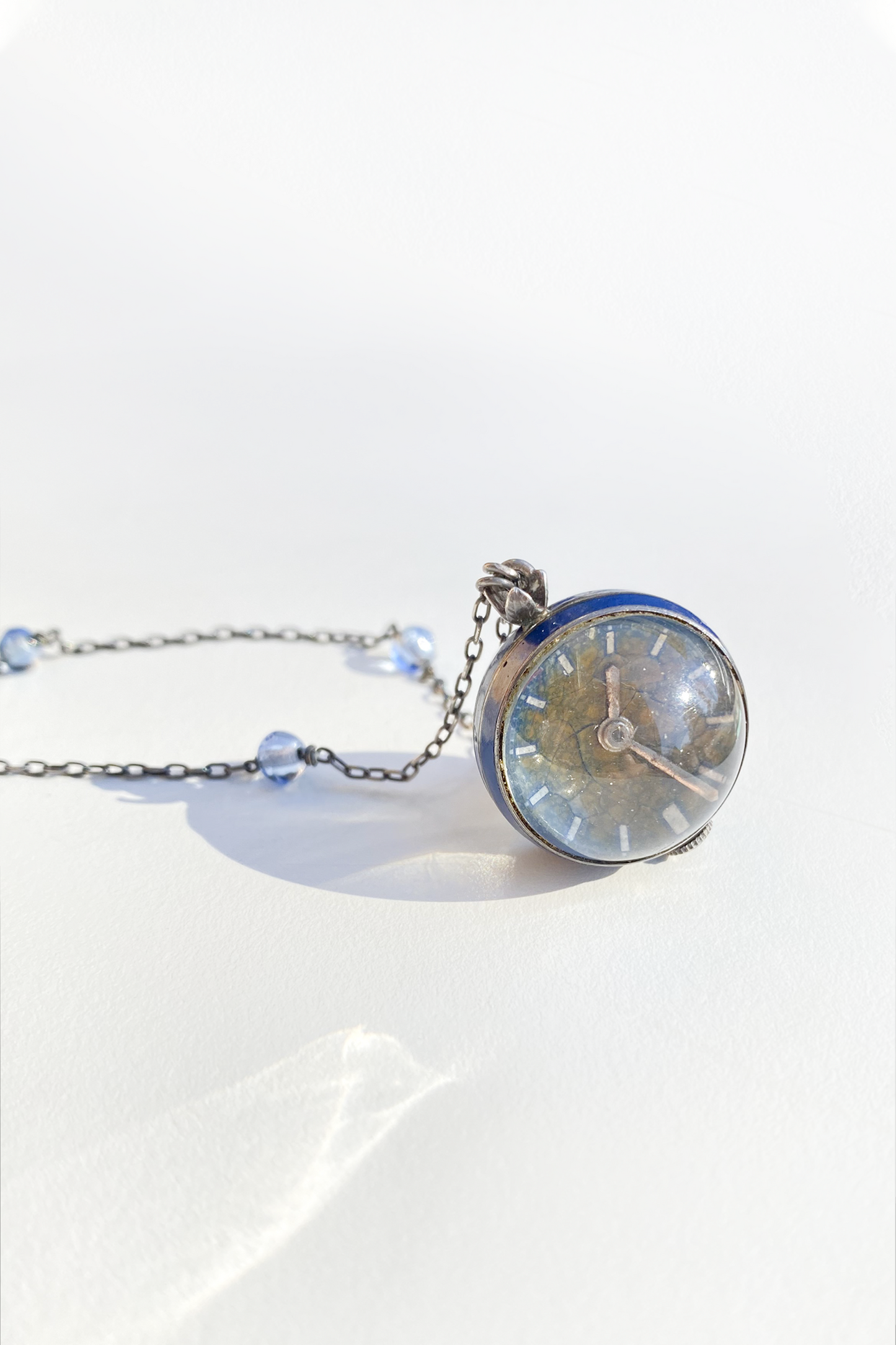 Art Deco Enamel Watch Necklace
