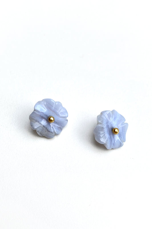 Vintage Carved Floral Post Earrings