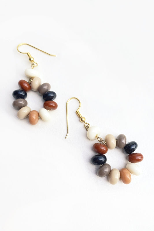 Vintage Brown Beaded Earrings