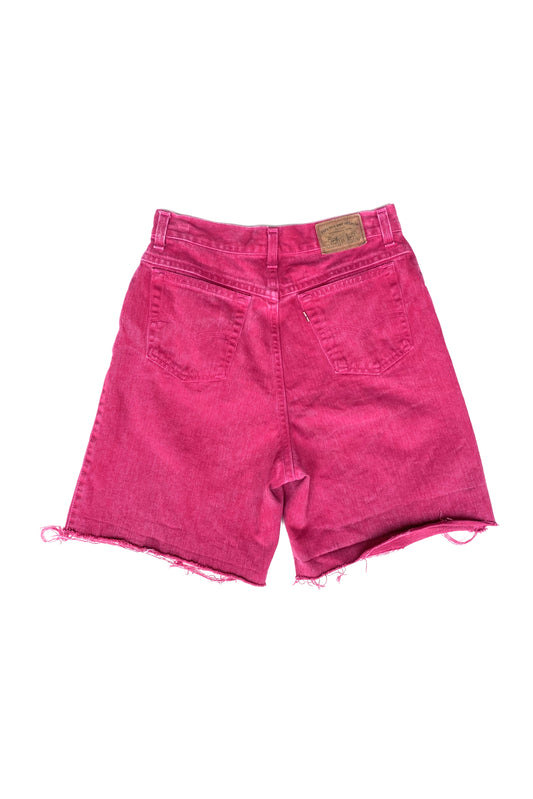 Vintage Levi's over dyed pink denim shorts