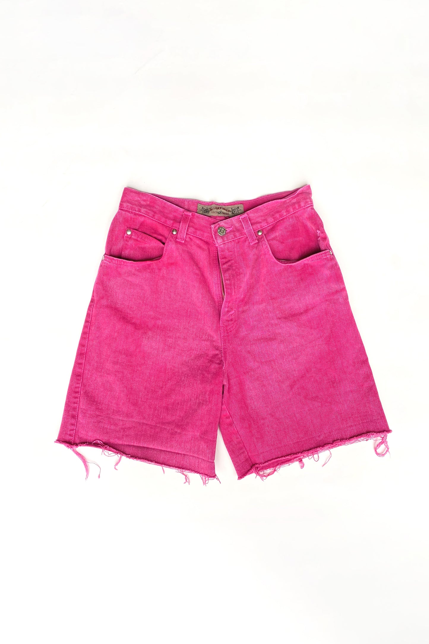 Vintage Levi's over dyed pink denim shorts