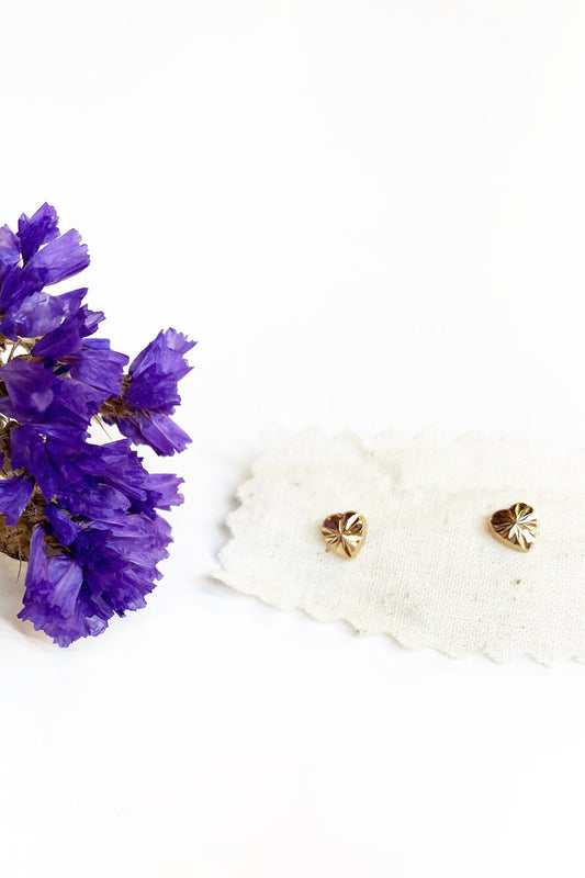 Vintage 14k Heart Studs