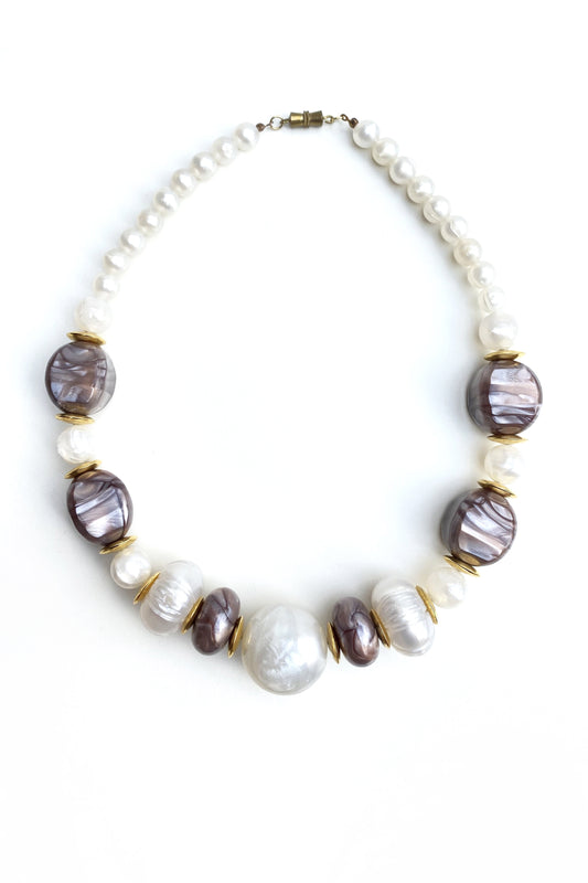 Vintage Faux Pearl Statement Necklace